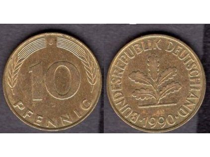 NĚMECKO. 10 pfennig 1990/J.