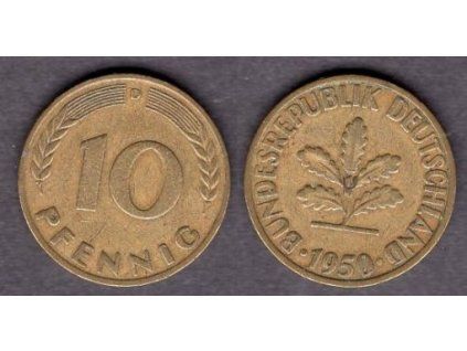 NĚMECKO. 10 pfennig 1950/D.