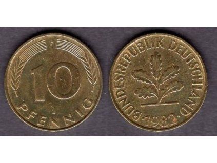 NĚMECKO. 10 pfennig 1982/F.
