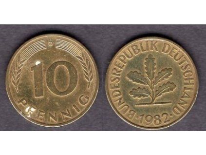 NĚMECKO. 10 pfennig 1982/D.