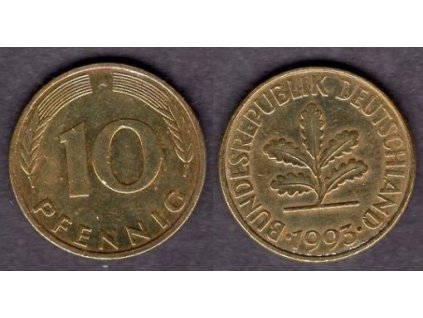 NĚMECKO. 10 pfennig 1993/A.