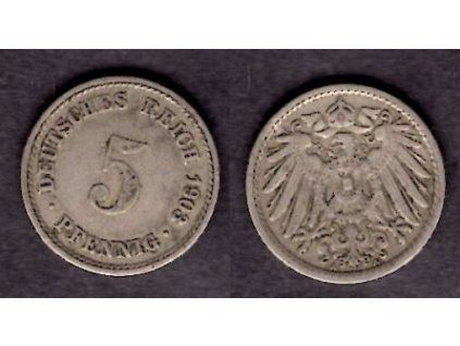 NĚMECKO. 5 Pfennig 1903/A.