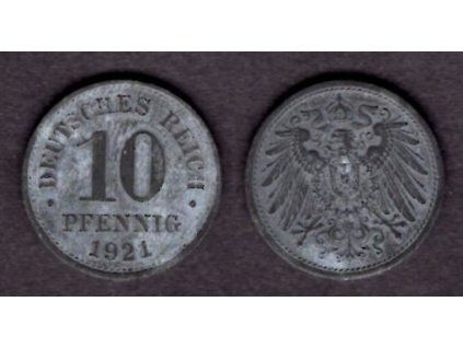 NĚMECKO. 10 Pfennig 1921.