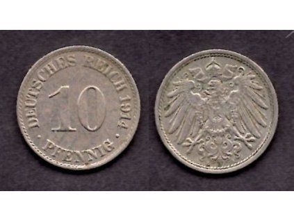 NĚMECKO. 10 Pfennig 1914/A.