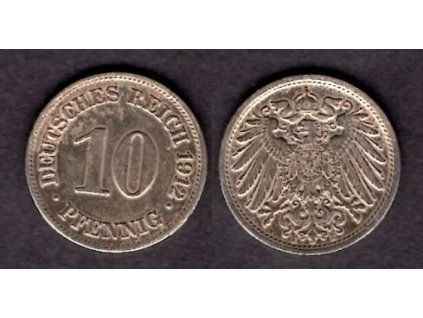 NĚMECKO. 10 Pfennig 1912/E.