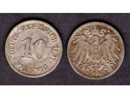 NĚMECKO. 10 Pfennig 1897/A.