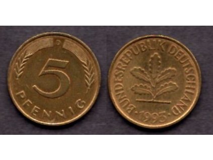 NĚMECKO. 5 Pfennig 1993/D.