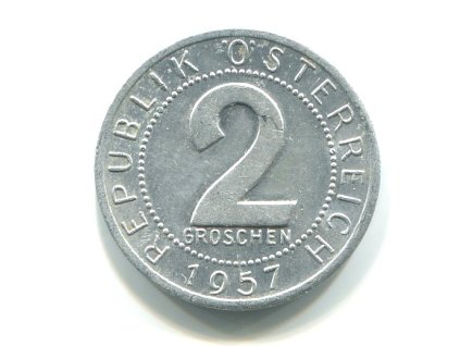 RAKOUSKO. 2 Groschen 1957.
