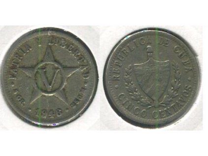 KUBA. 5 centavos 1946.