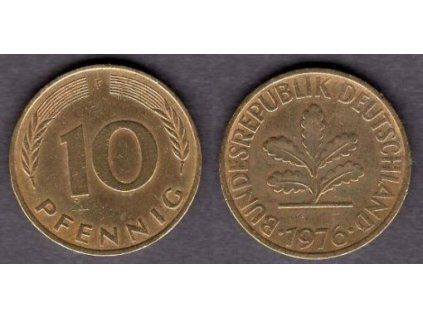 NĚMECKO. 10 pfennig 1976/F.