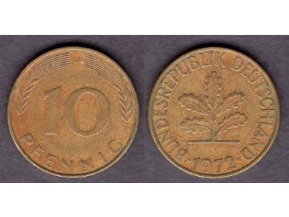 NĚMECKO. 10 pfennig 1972/J.