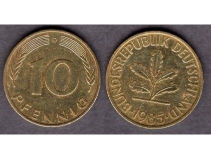 NĚMECKO. 10 pfennig 1985/D.