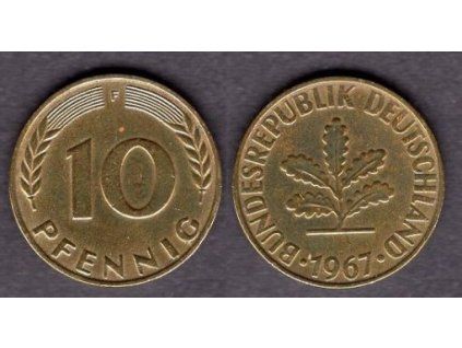 NĚMECKO. 10 pfennig 1967/F.