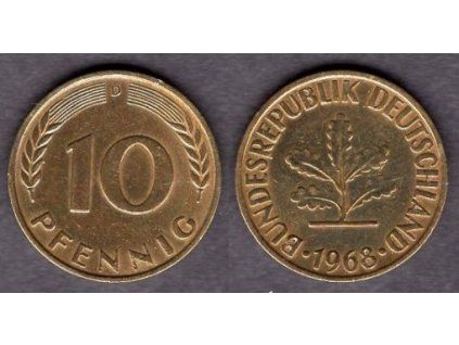 NĚMECKO. 10 pfennig 1968/D.