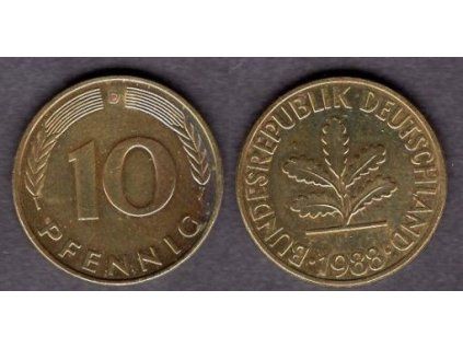 NĚMECKO. 10 pfennig 1988/D.