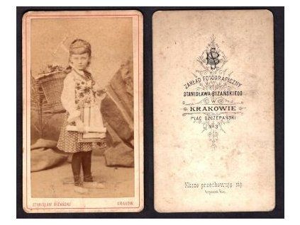 Atelier: BIZAŃSKI, Stanisław. Kraków. Portrét dívky s nůší. 2. pol. 19. století.