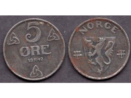 NORSKO. 5 öre 1942. KM-388