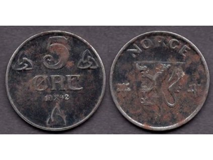NORSKO. 5 öre 1942. KM-388