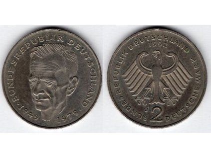 NĚMECKO. 2 Mark 1992/J. Dr. Kurt Schumacher . KM-149.