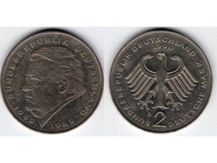 NĚMECKO. 2 Mark 1990/D. Franz Joseph Strauss. KM-175.