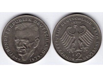 NĚMECKO. 2 Mark 1990/F. Dr. Kurt Schumacher . KM-149.