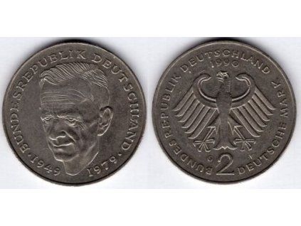 NĚMECKO. 2 Mark 1990/G. Dr. Kurt Schumacher . KM-149.
