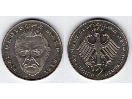 NĚMECKO. 2 Mark 1989/G. Ludwig Erhard. KM-170.