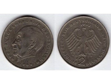 NĚMECKO. 2 Mark 1982/J. Konrad Adenauer. KM-124.