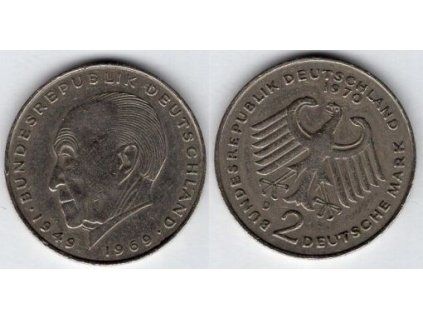 NĚMECKO. 2 Mark 1970/D. Konrad Adenauer. KM-124.