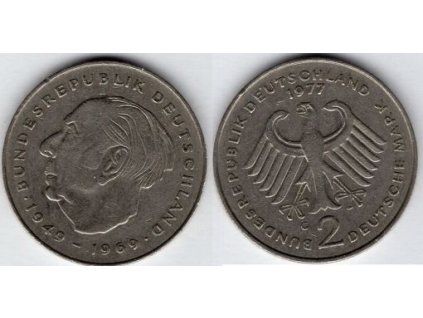 NĚMECKO. 2 Mark 1977/G. Theodor Heuss. KM-A127.