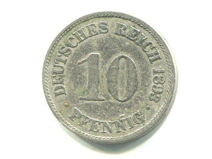 NĚMECKO. 10 Pfennig 1893/A.