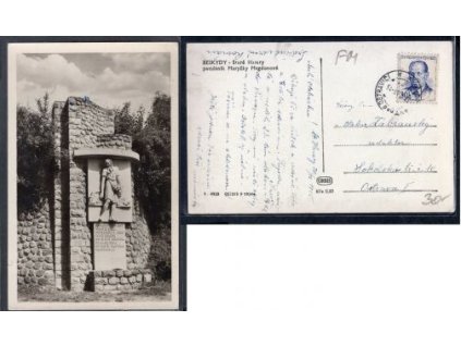 Staré Hamry - památník Maryčky Magdonové. 1955.