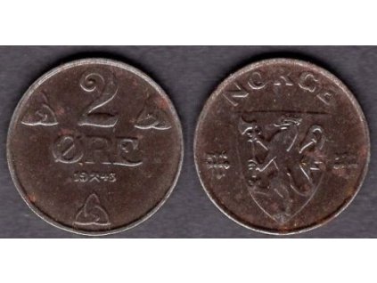 NORSKO. 2 öre 1943. KM-394