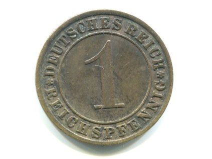 NĚMECKO. 1 Reichspfennig 1934/A. KM-37