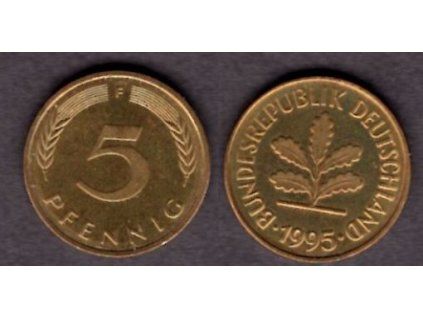 NĚMECKO. 5 Pfennig 1995/F.