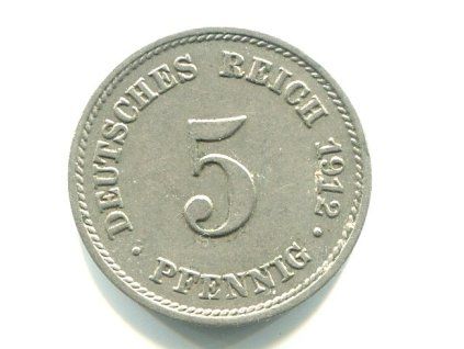NĚMECKO. 5 Pfennig 1912/E.