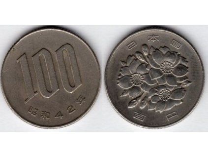 JAPONSKO. 100 yen 1967/42.