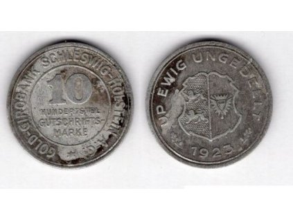 SCHLESWIG-HOLSTEIN. 10 Hundertstel Gutschriftsmarke (10 pfennig).