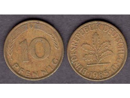 NĚMECKO. 10 pfennig 1985/G.