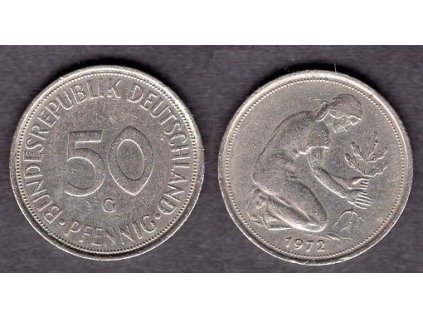 NĚMECKO. 50 Pfennig 1972/G.