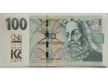 ČESKO. 100 korun 2018 s přetiskem ČNB. Série M 20. Hej. CZ 33.