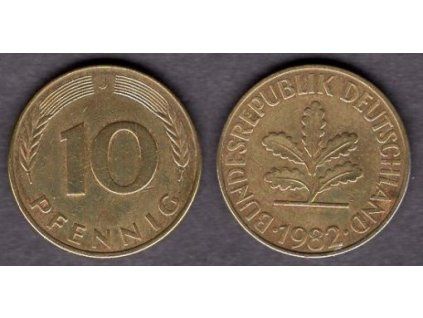 NĚMECKO. 10 pfennig 1982/J.