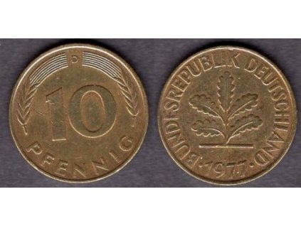 NĚMECKO. 10 pfennig 1977/D.