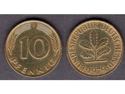 NĚMECKO. 10 pfennig 1979/F.