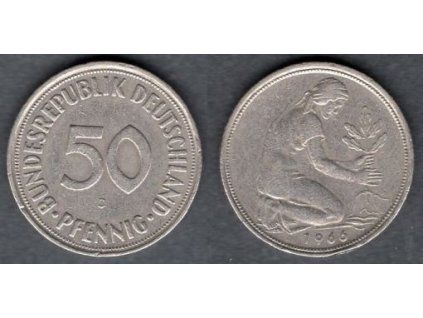 NĚMECKO. 50 Pfennig 1966/J.