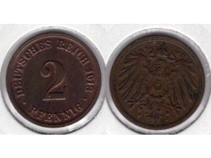 NĚMECKO. 2 Pfennig 1913/D.