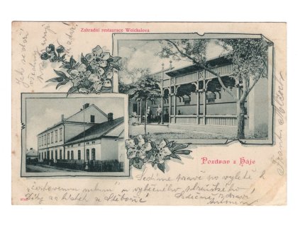 HÁJ ve Slezsku. Zahradní restaurace Weichslova. ca. 1903.