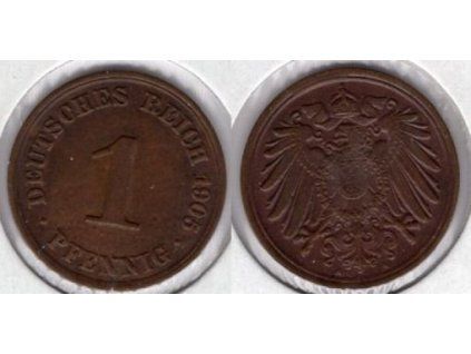 NĚMECKO. 1 Pfennig 1905/A.