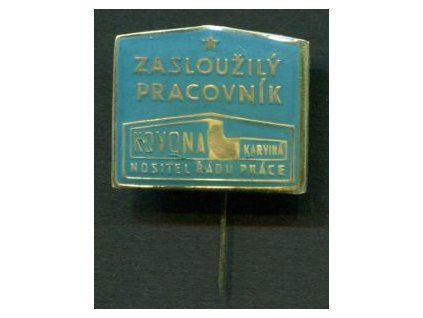 KARVINÁ. Kovona Karviná Nositel Řádu práce. Zasloužilý pracovník.