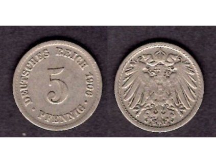 NĚMECKO. 5 Pfennig 1906/A.